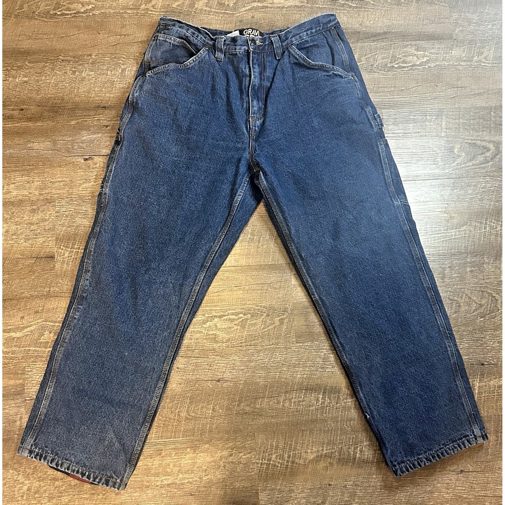 Gravel Gear Jeans Men's 40x30 Flannel Lined Carpenter Relaxed Fit Workwear Warm